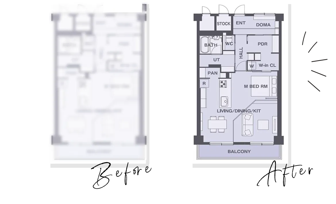 間取り図のbeforeとafter